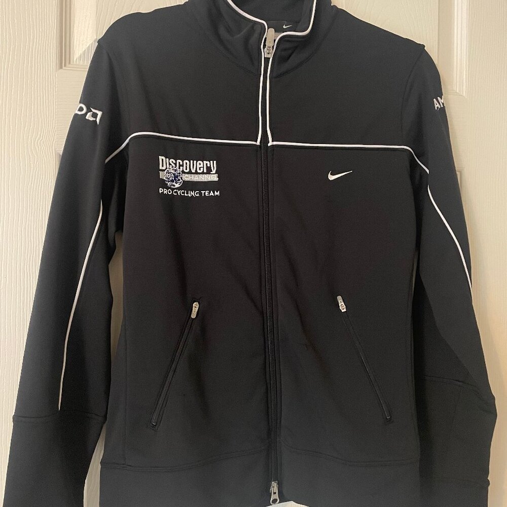 Womens Nike Discover Channel Pro Cycling Team Warm Up Jacket/Track Jacket